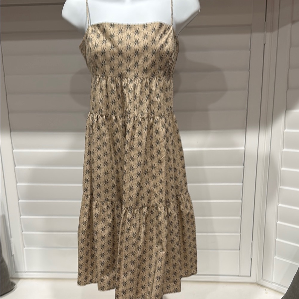 Beige Patterned Women's Dress